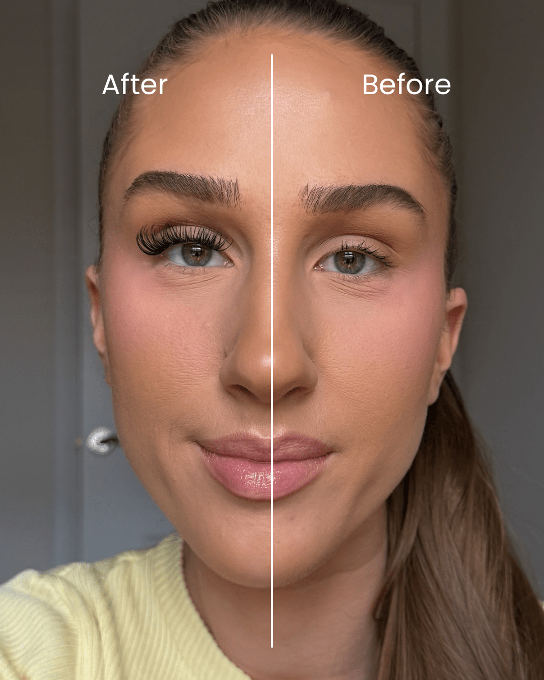 Before and After Comaprison Image after Applying Almod Eyes Lash