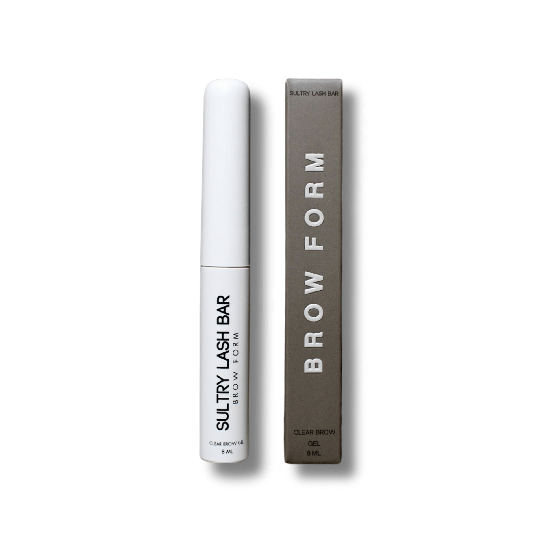 Sultry Lash Bar Brow Form clear brow gel for strong hold, perfect for achieving natural-looking brows.
