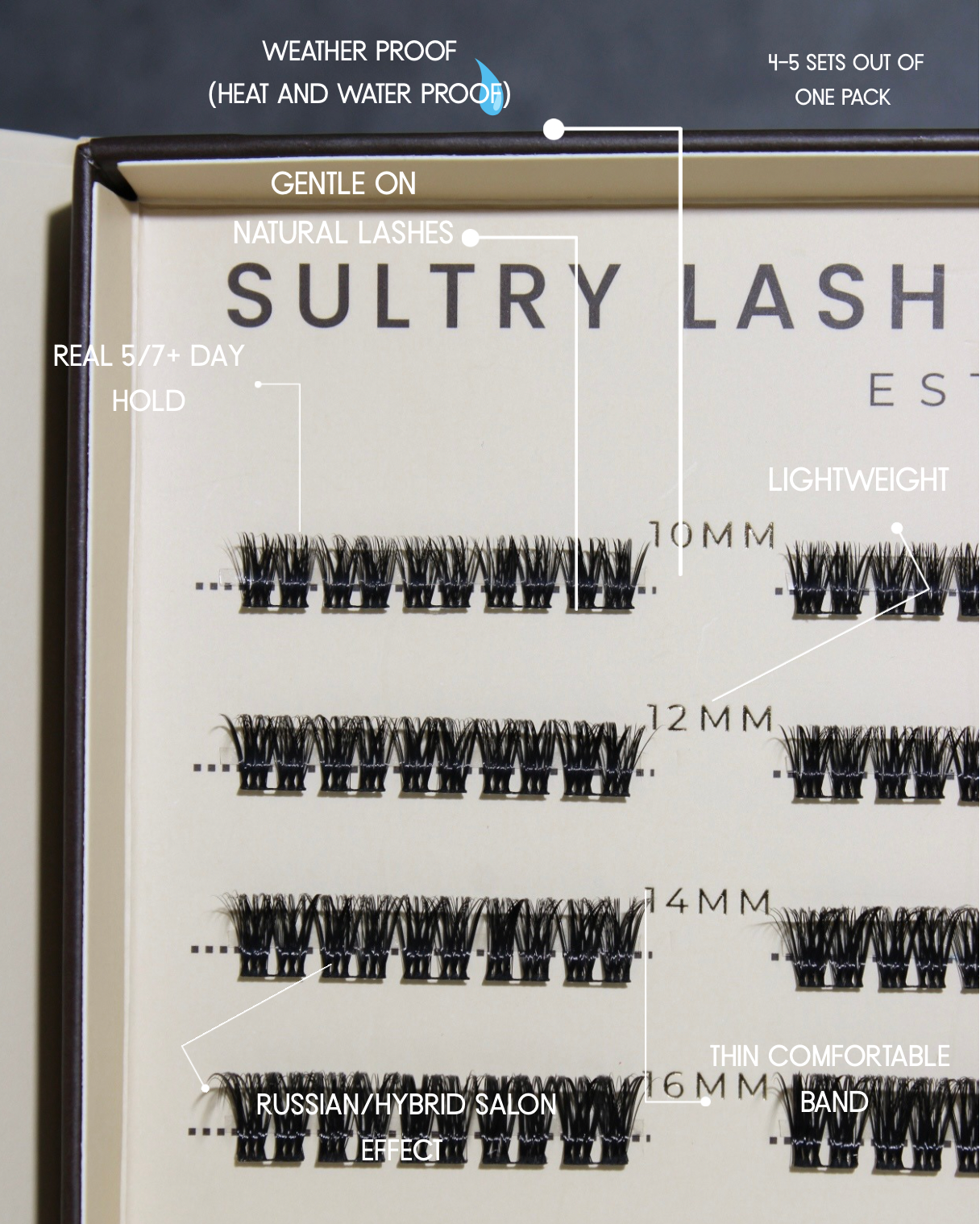 SL04 Premium Russian Volume Cluster Lashes – Soft Full Volume