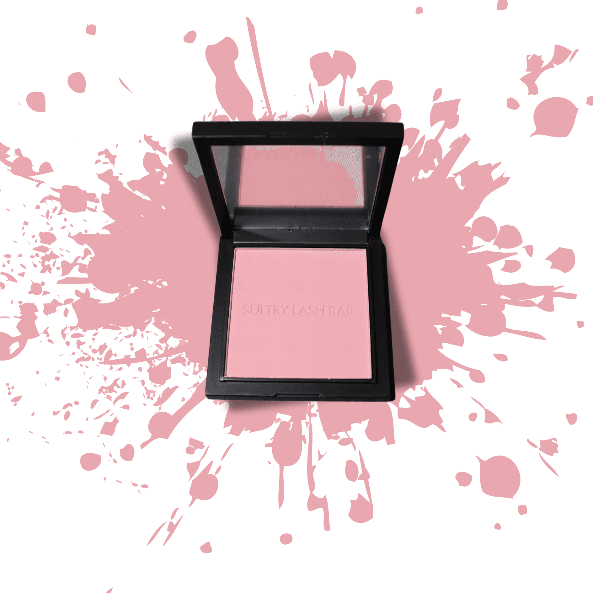 Neutral pink blush with splash background, ideal for a soft, everyday makeup look with buildable pigment and skin-friendly formula.