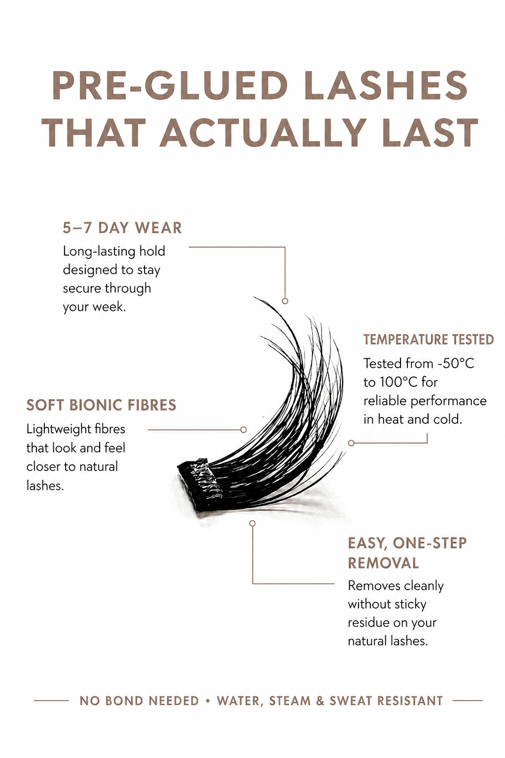 Pre Glued premium natural cluster lashes (SL28)