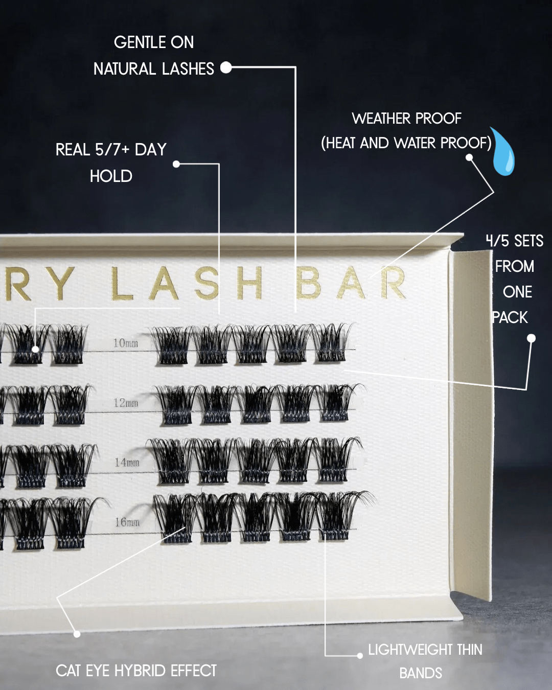SL02 Premium Hybrid Cluster Lashes – Soft Volume Effect
