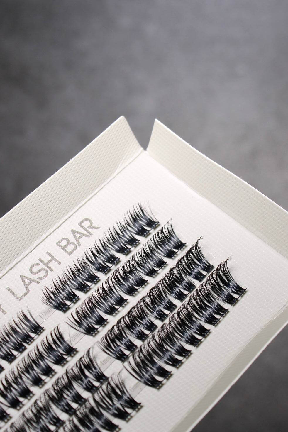 SL04 Long Lasting DIY Individual Eyelash Extensions on a display card, featuring natural looking eyelash extensions.