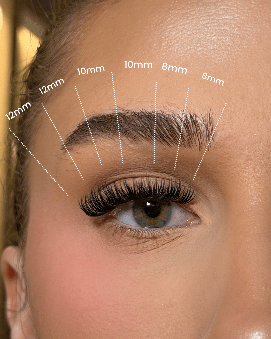 cluster lashes on eye