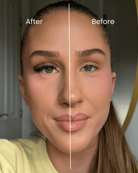 DIY Lashes on a model before and after transformation 
